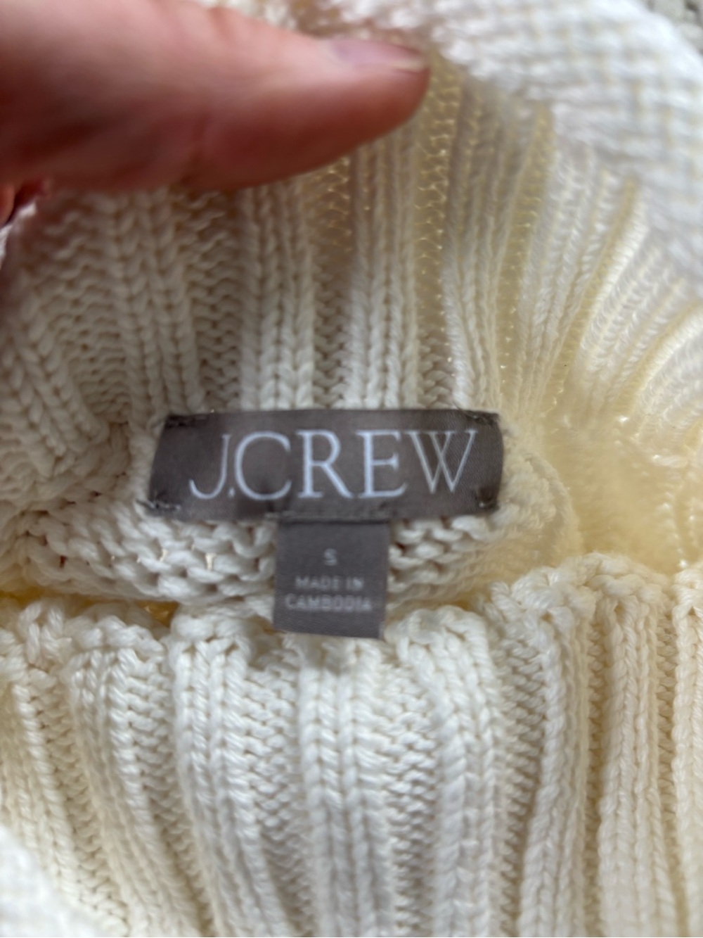 J. Crew Cream Cable Knit Rollneck Sweater - Picture 4 of 5